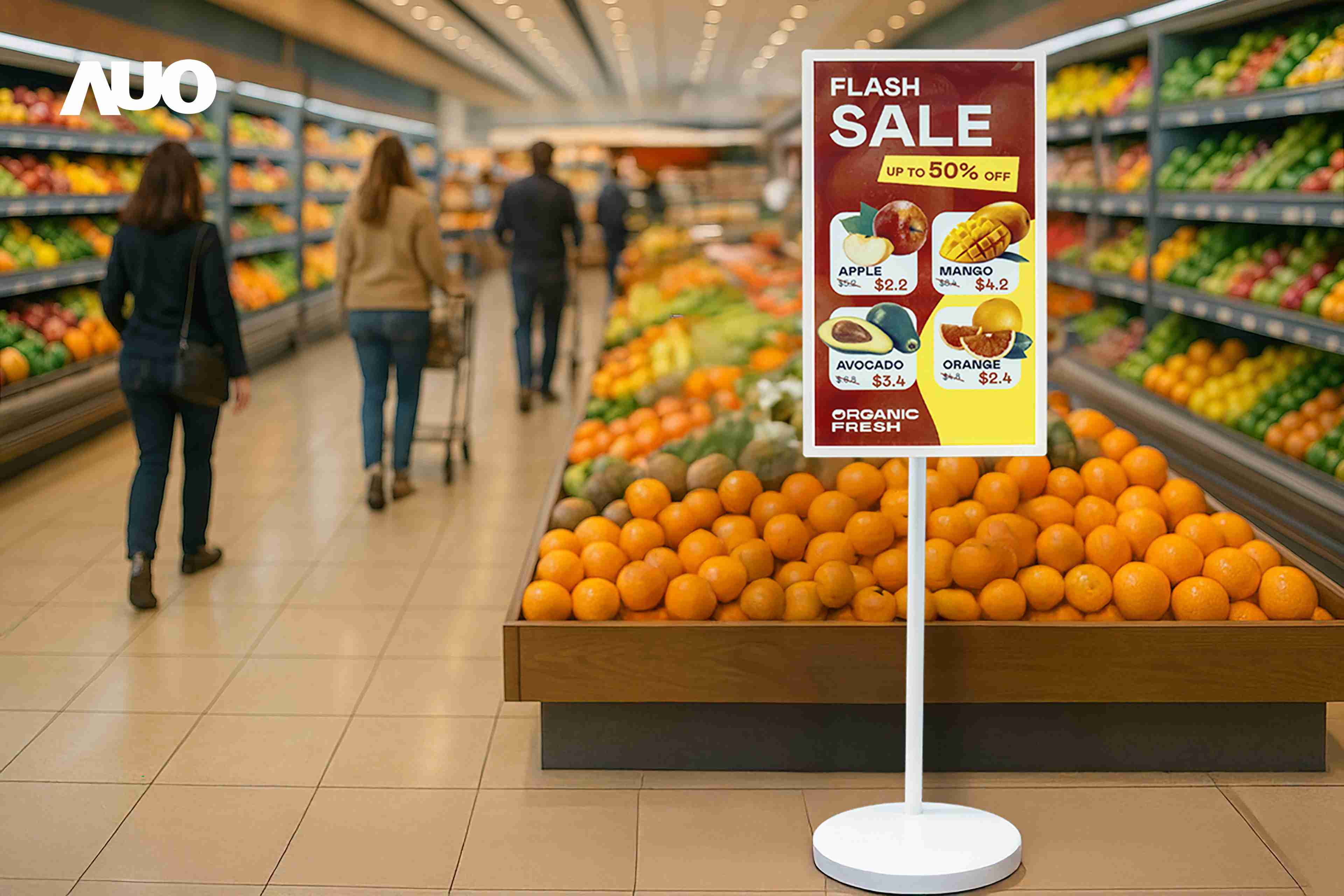 达擎首亮相低功耗、、全彩的〝aecoPost电子纸解决方案〞，，仅在更新画面时需要微量的电力驱动，，无需布建电线的便捷设计，，使其可灵活应用、、随意置放，，，并可透过云端或行动装置app，，，，轻松管理及排程广告内容，，，，晋升店头营销利器。。。。